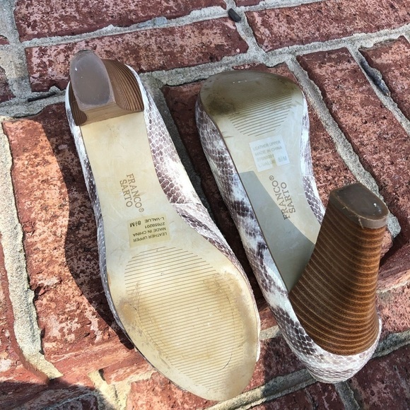 FRANCO santo “Snakeskin”  Peeptoe High Heel PumpsSize 8.5 - Picture 4 of 13